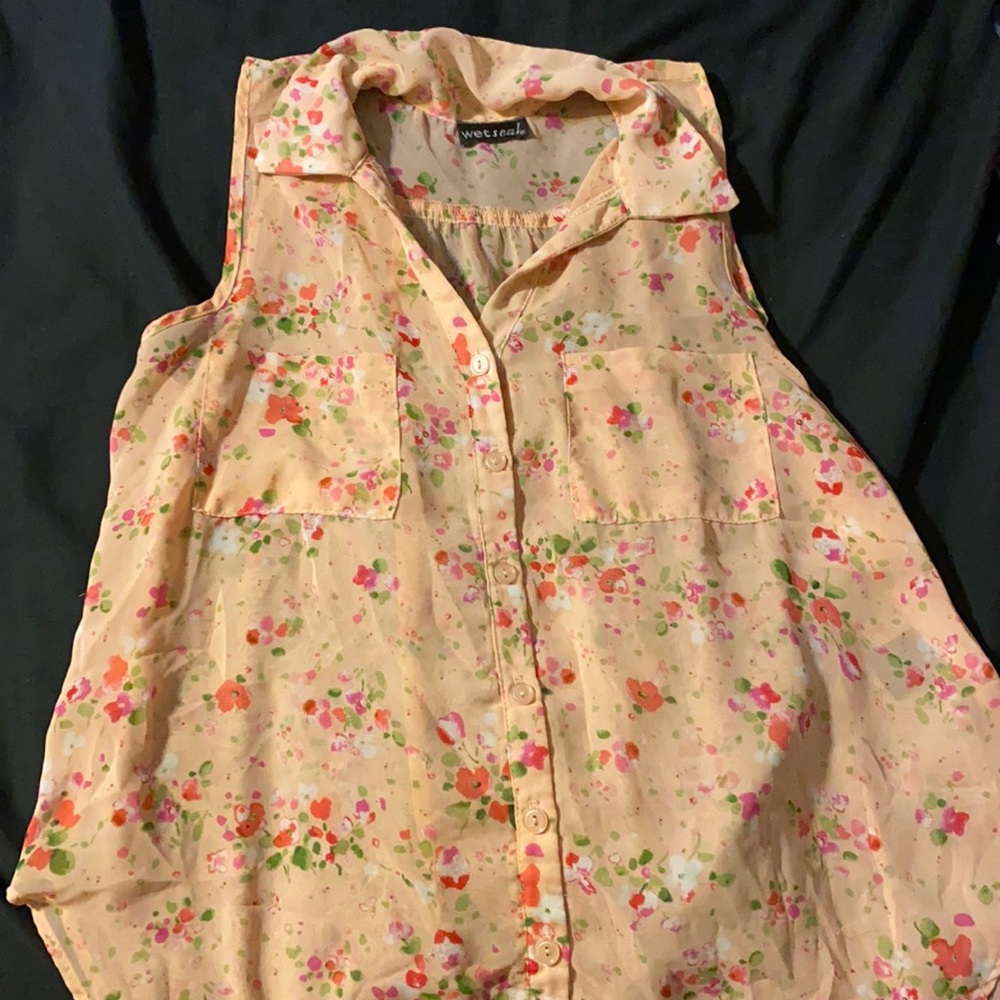 Sheer floral blouse